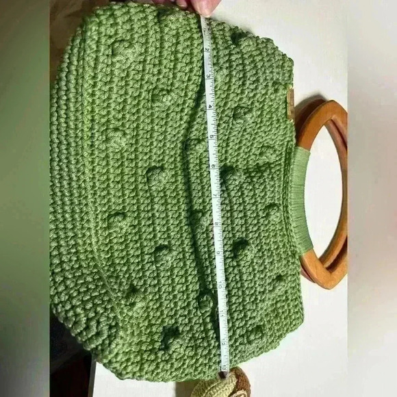 NEW! Handmade crochet bag with wood handle - Picture 3 of 7